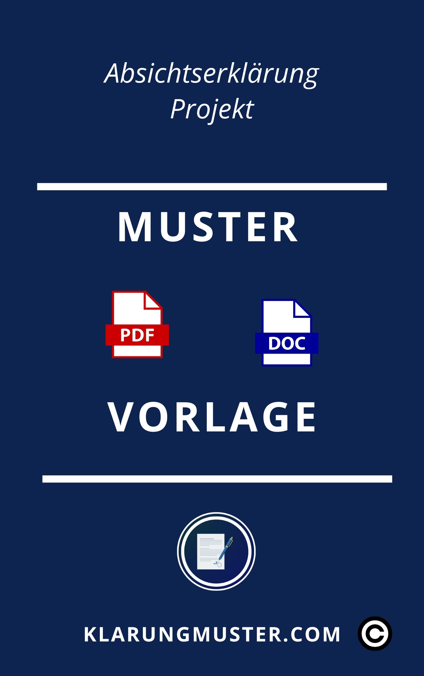 Absichtserklärung Projekt Muster Vorlage