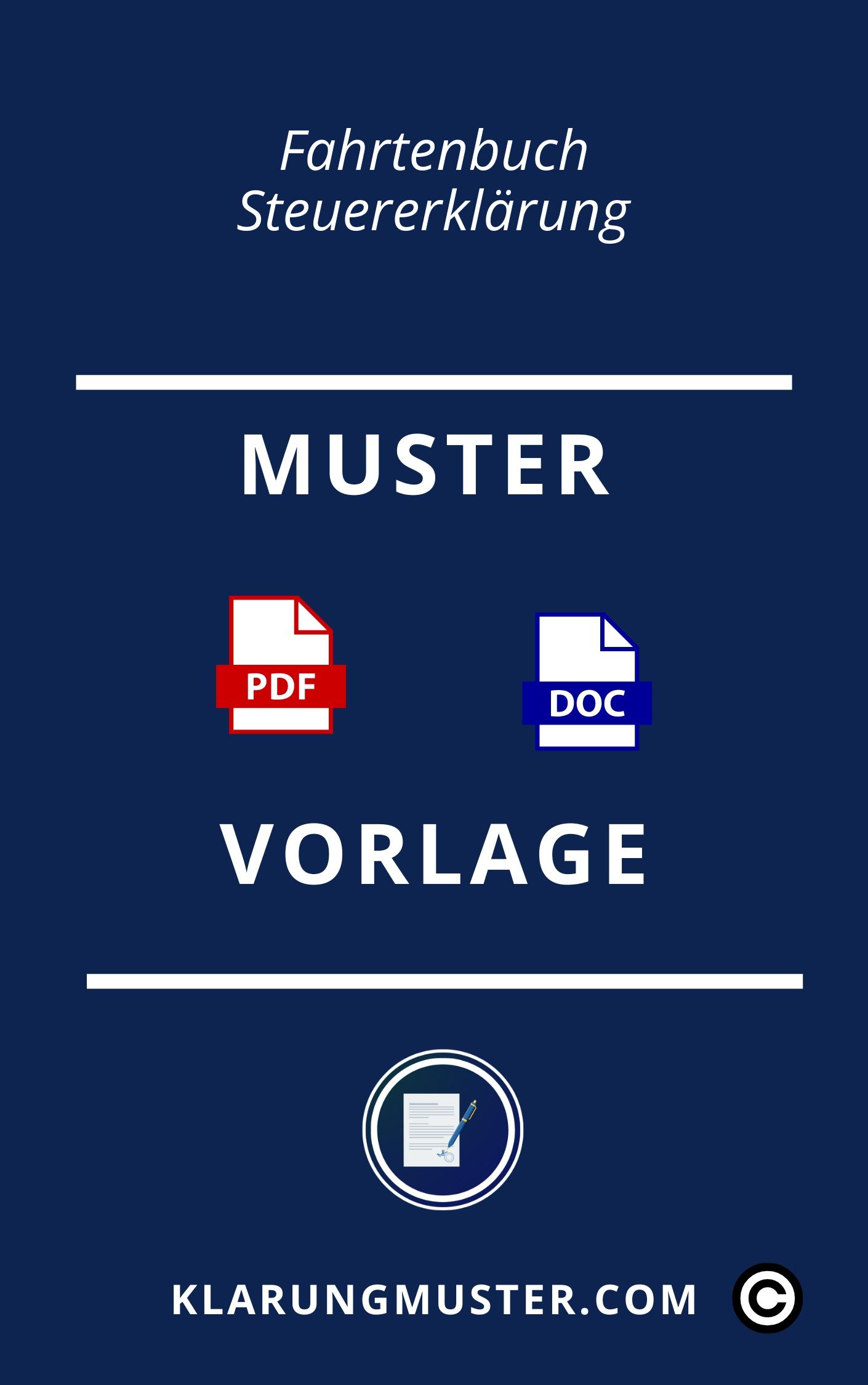 Fahrtenbuch Steuererklärung Muster Vorlage