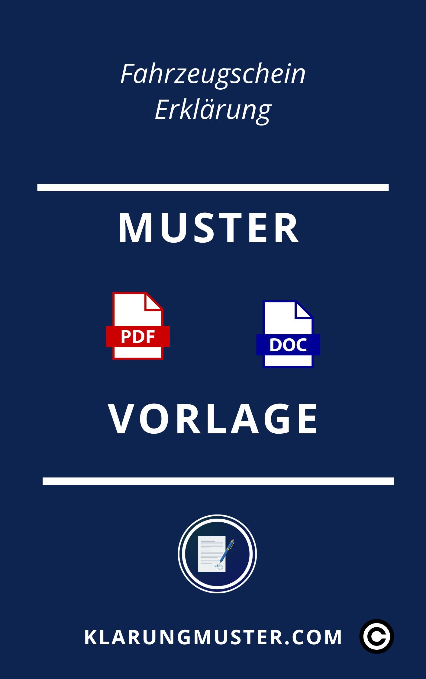 Fahrzeugschein Erklärung Muster Vorlage