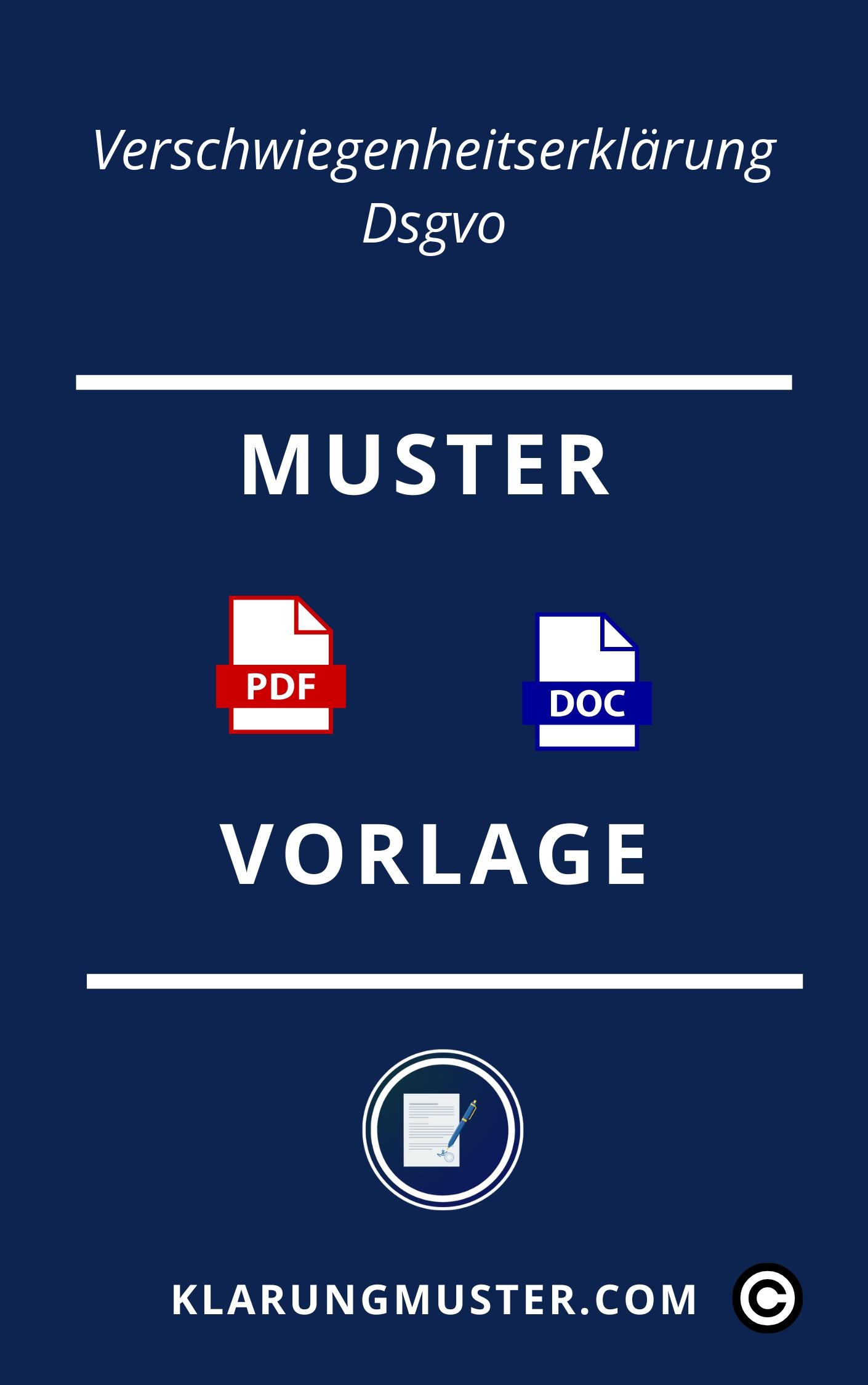 Verschwiegenheitserklärung Dsgvo Muster Vorlage